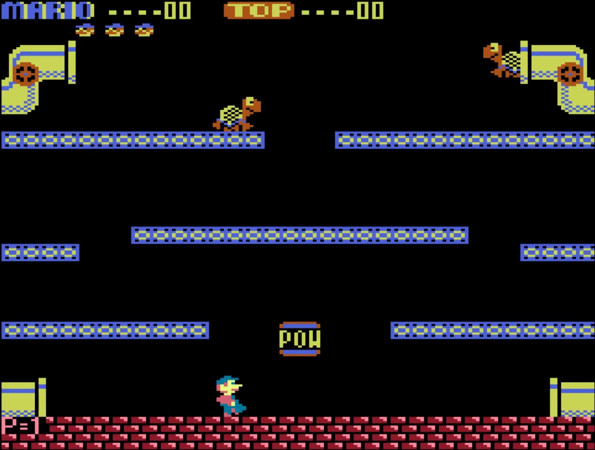 Mario Bros - Atari 8-bit game screenshot (1989) by Atari